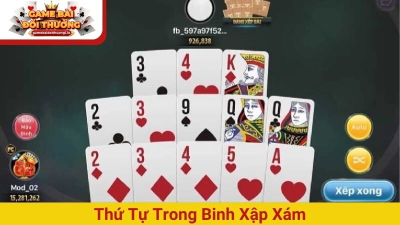 Thứ tự trong Binh xập xám